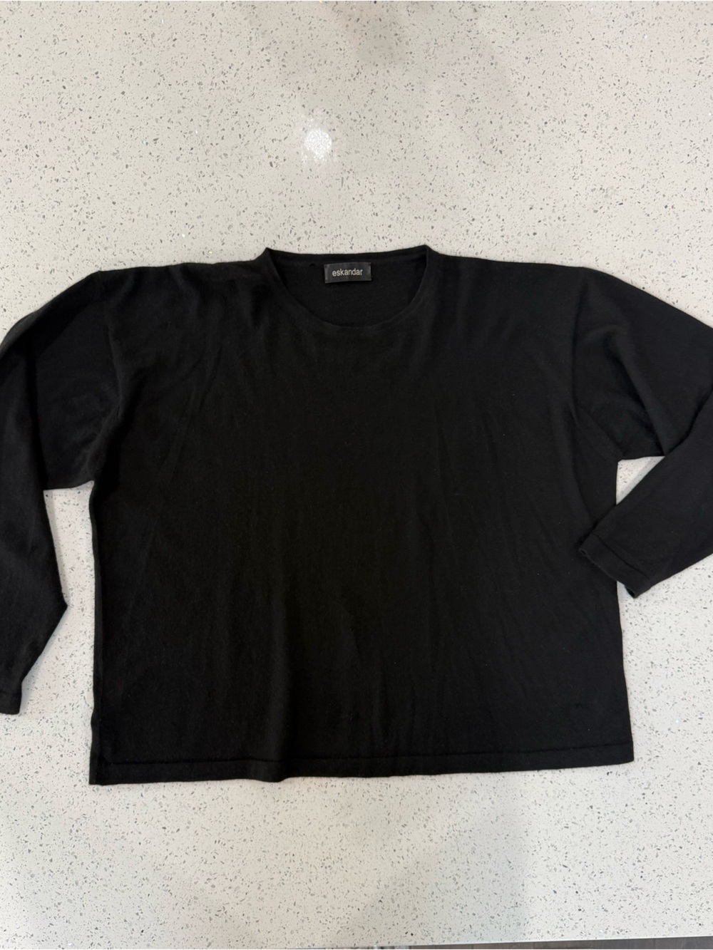 Eskandar 100% Cashmere Hand-Loomed in Scotland Black Sweater